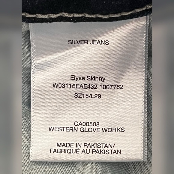 Silver Jeans Co. Womens Plus Size Elyse Mid Rise Skinny Jeans Blue Color Size-18 - Picture 6 of 10
